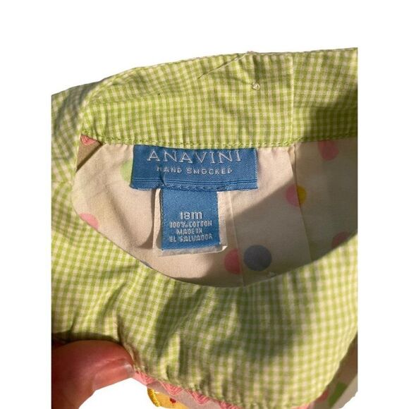 Anavini outfit green and white gingham bloomer 2 piece size 18 month - Picture 6 of 6